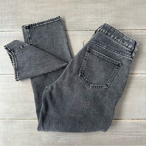 PacSun 100% Cotton Mom Jean Black Mineral Wash Denim Cropped Length High Rise
